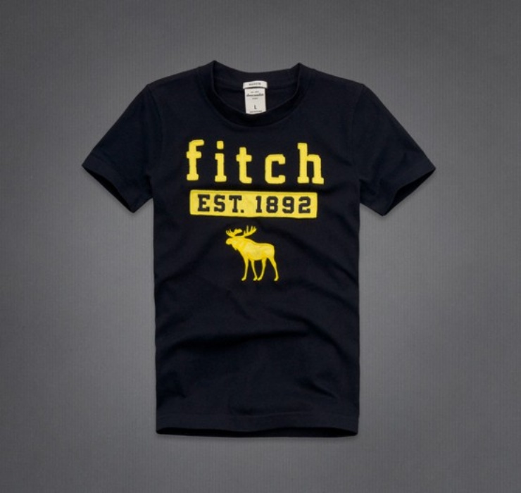 Abercrombie Fitch Hombres De Cuello Redondo Corto Remera AF5207